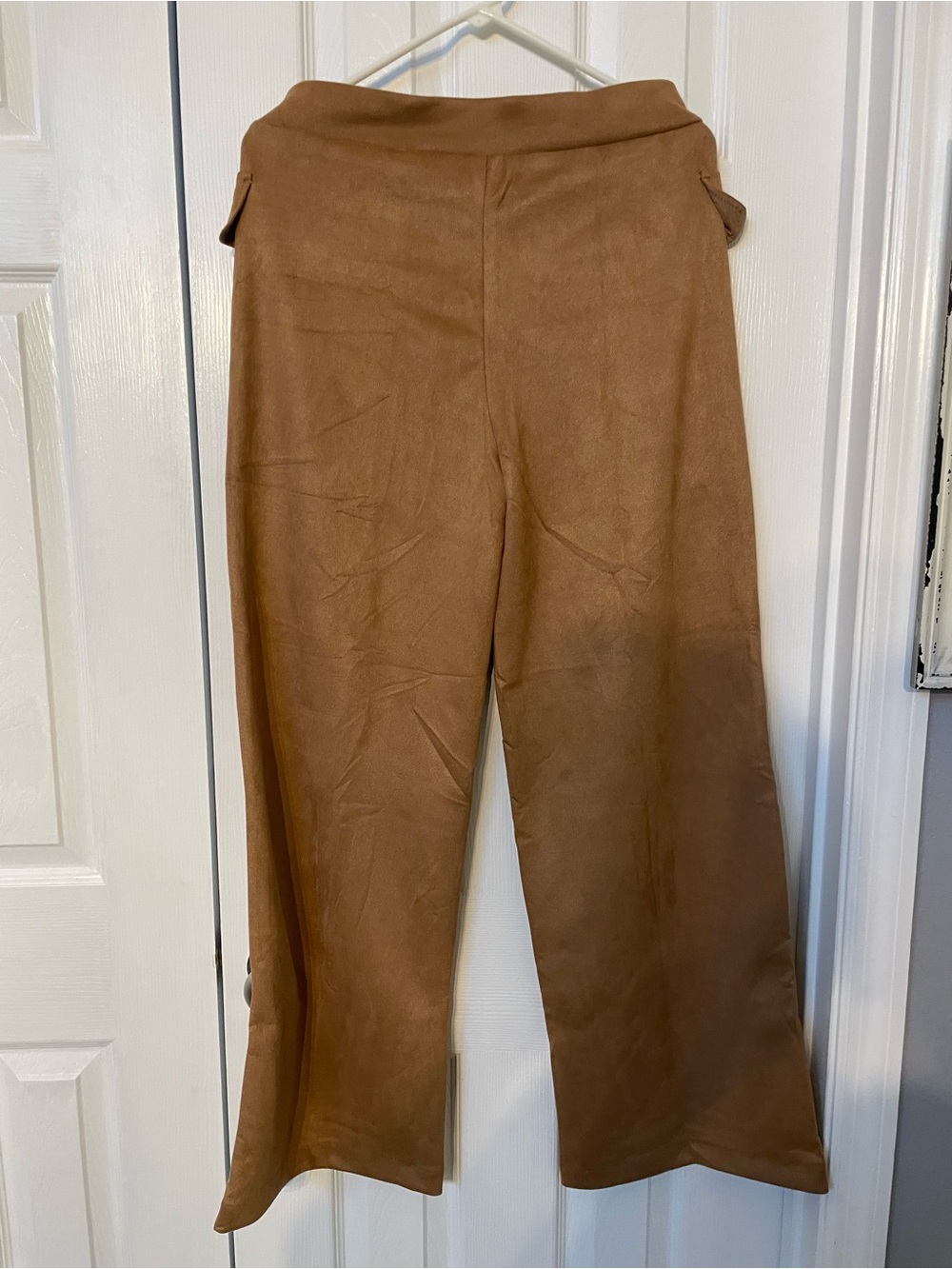 HUE Suede-Look Wide Leg Pants in Camel Brown size M NWT - Picture 4 of 9